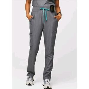 FIGS High Waisted Yola Graphite Grey Skinny Scrub Pants Size Medium Tall